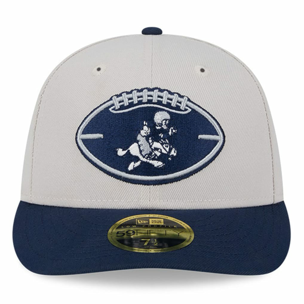 Dallas Cowboys New Era Male 2024 Sideline Historic Low Profile 59FIFTY Fitted Hat Stone/Navy - NFL