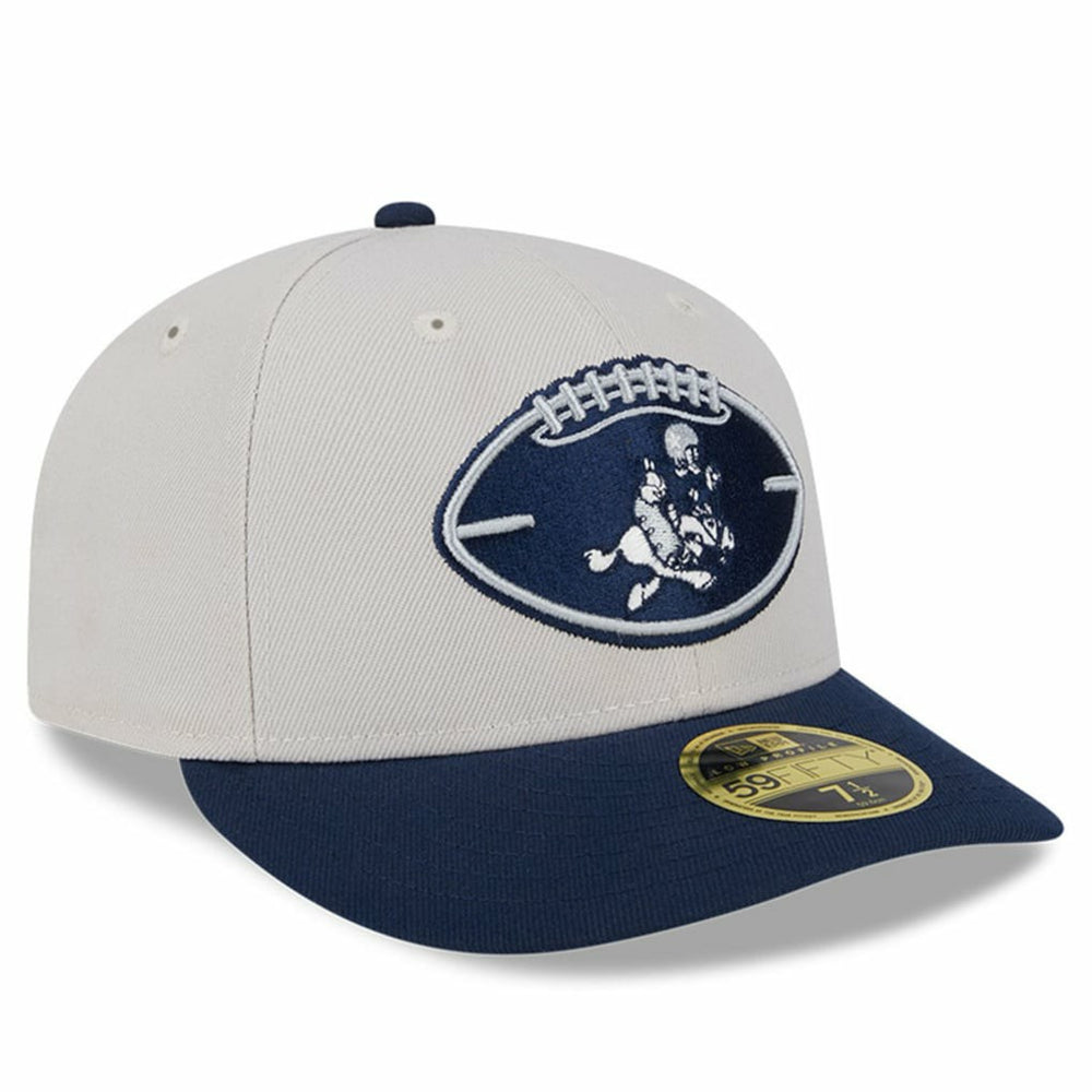 Dallas Cowboys New Era Male 2024 Sideline Historic Low Profile 59FIFTY Fitted Hat Stone/Navy - NFL
