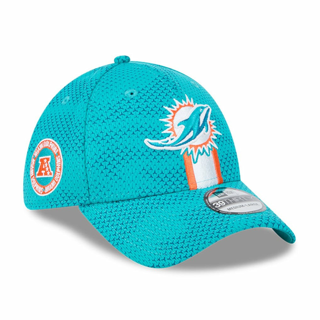Miami Dolphins New Era 2024 Sideline 39THIRTY Flex Hat Aqua - NFL