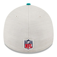 Miami Dolphins New Era 2024 Sideline Historic 39THIRTY Flex Hat Stone/Aqua - NFL