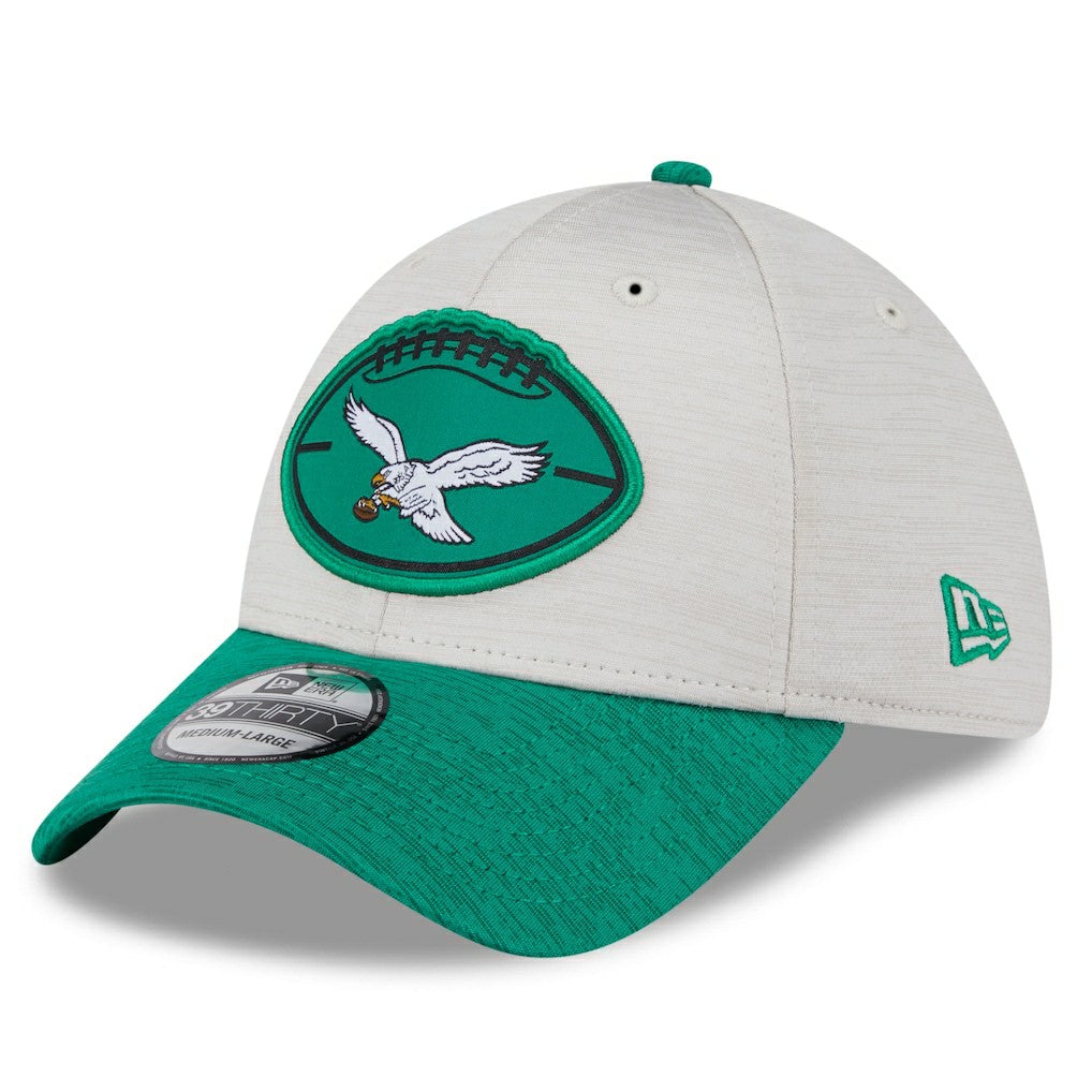 Philadelphia Eagles New Era 2024 Sideline Historic 39THIRTY Flex Hat Stone/Midnight Green - NFL
