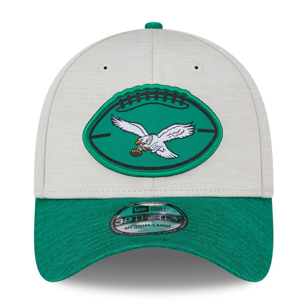 Philadelphia Eagles New Era 2024 Sideline Historic 39THIRTY Flex Hat Stone/Midnight Green - NFL