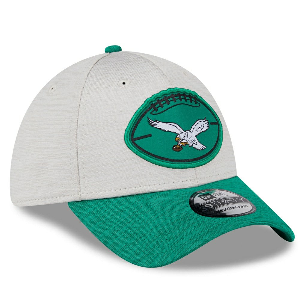 Philadelphia Eagles New Era 2024 Sideline Historic 39THIRTY Flex Hat Stone/Midnight Green - NFL