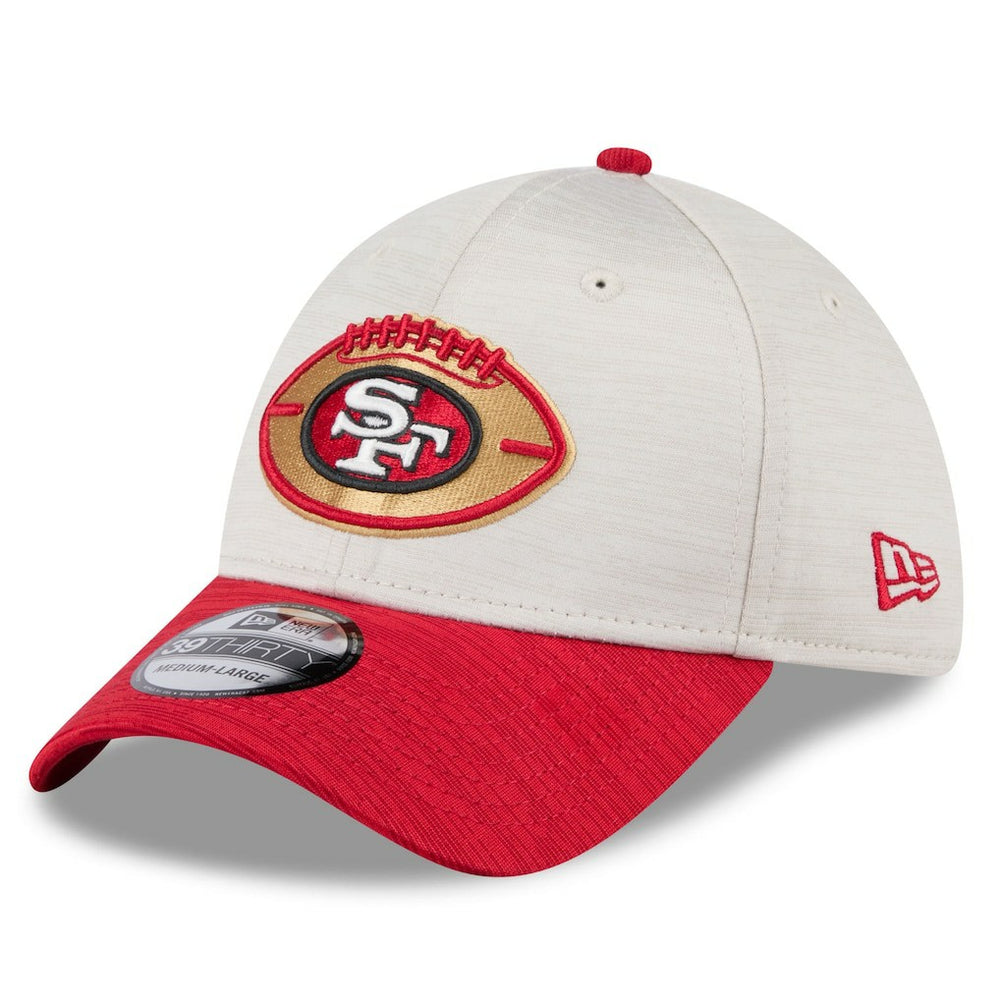 San Francisco 49ers New Era 2024 Sideline Historic 39THIRTY Flex Hat Stone/Scarlet - NFL