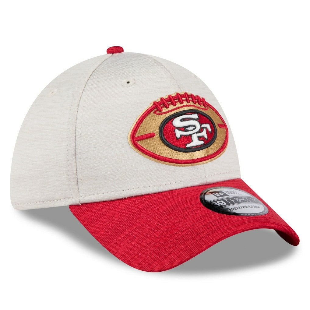 San Francisco 49ers New Era 2024 Sideline Historic 39THIRTY Flex Hat Stone/Scarlet - NFL