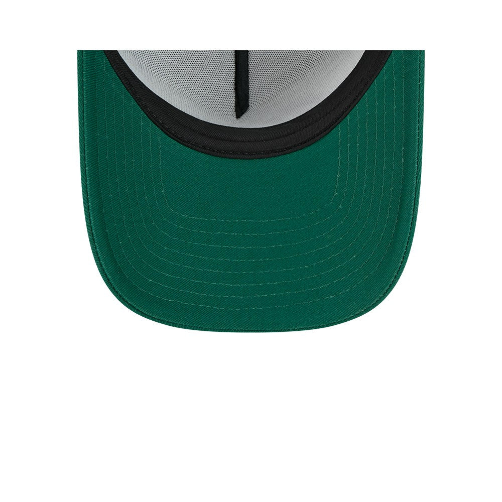 New York Jets New Era 2024 Sideline Historic 9FORTY A-Frame Trucker Adjustable Hat Stone/Green - NFL