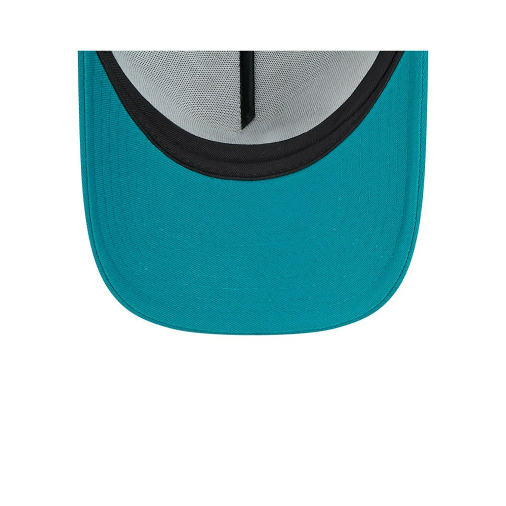 Miami Dolphins New Era 2024 Sideline Historic 9FORTY A-Frame Trucker Adjustable Hat Stone/Aqua - NFL
