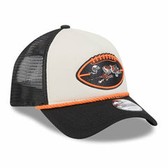 Cincinnati Bengals New Era 2024 Sideline Historic 9FORTY A-Frame Trucker Adjustable Hat Stone/Black - NFL