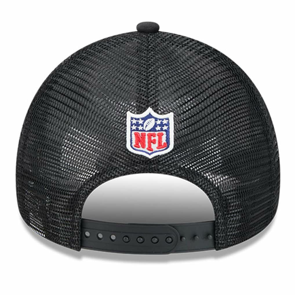 Jacksonville Jaguars New Era 2024 Sideline Historic 9FORTY A-Frame Trucker Adjustable Hat Stone/Black - NFL