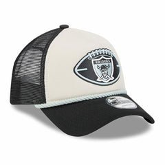 Las Vegas Raiders New Era 2024 Sideline Historic 9FORTY A-Frame Trucker Adjustable Hat Stone/Black - NFL