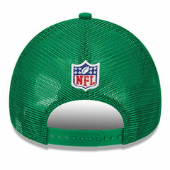 Philadelphia Eagles New Era 2024 Sideline Historic 9FORTY A-Frame Trucker Adjustable Hat Stone/Kelly Green - NFL