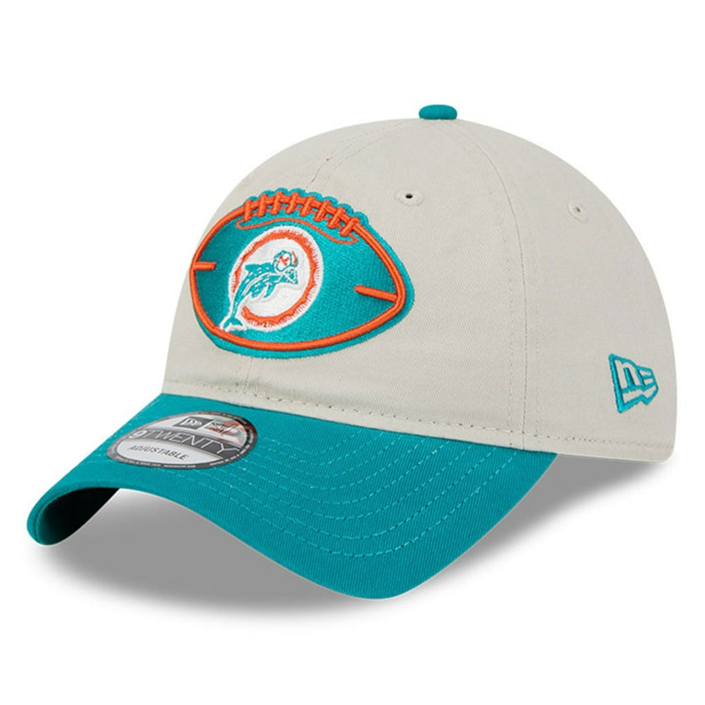 Miami Dolphins New Era 2024 Sideline Historic 9TWENTY Adjustable Hat Stone/Aqua - NFL