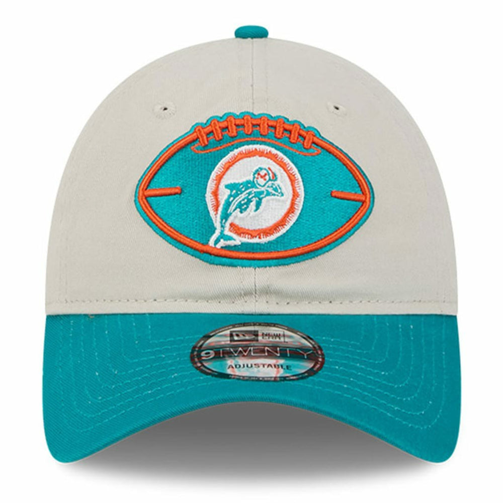 Miami Dolphins New Era 2024 Sideline Historic 9TWENTY Adjustable Hat Stone/Aqua - NFL