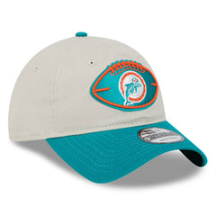Miami Dolphins New Era 2024 Sideline Historic 9TWENTY Adjustable Hat Stone/Aqua - NFL