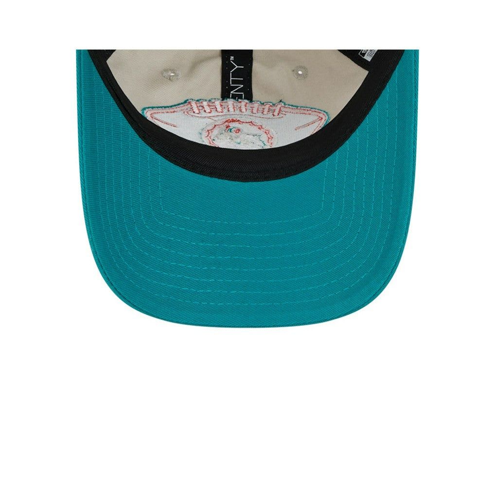 Miami Dolphins New Era 2024 Sideline Historic 9TWENTY Adjustable Hat Stone/Aqua - NFL