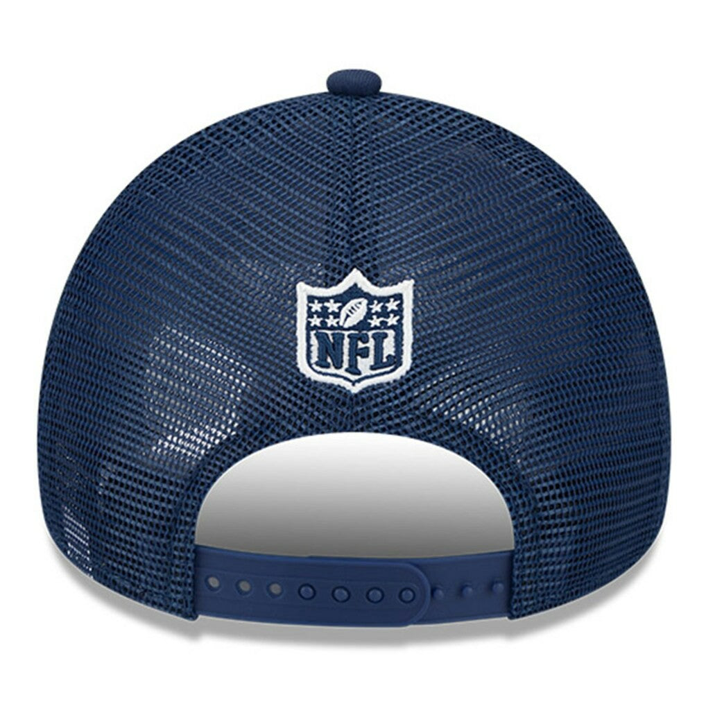 Dallas Cowboys New Era Youth 2024 Sideline Historic 9FORTY A-Frame Trucker Adjustable Hat Stone/Navy - NFL