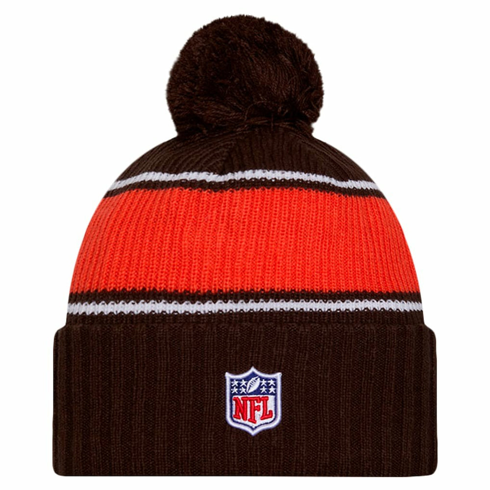 Cleveland Browns New Era 2024 Sideline Cuffed Knit Hat with Pom Brown - NFL