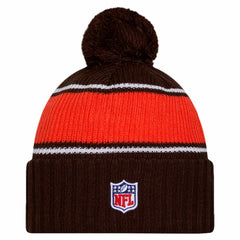 Cleveland Browns New Era 2024 Sideline Cuffed Knit Hat with Pom Brown - NFL