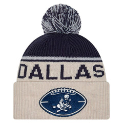 Dallas Cowboys New Era NFL Sideline Historic Cuffed Knit Hat with Pom
 Stone - NFL
