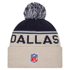 Dallas Cowboys New Era NFL Sideline Historic Cuffed Knit Hat with Pom
 Stone - NFL
