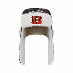 Cincinnati Bengals New Era Sideline Plaid Sherpa Trapper Hat Black - NFL