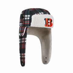 Cincinnati Bengals New Era Sideline Plaid Sherpa Trapper Hat Black - NFL