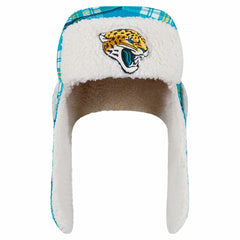 Jacksonville Jaguars New Era Sideline Plaid Sherpa Trapper Hat Teal - NFL