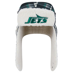 New York Jets New Era Sideline Plaid Sherpa Trapper Hat Black - NFL