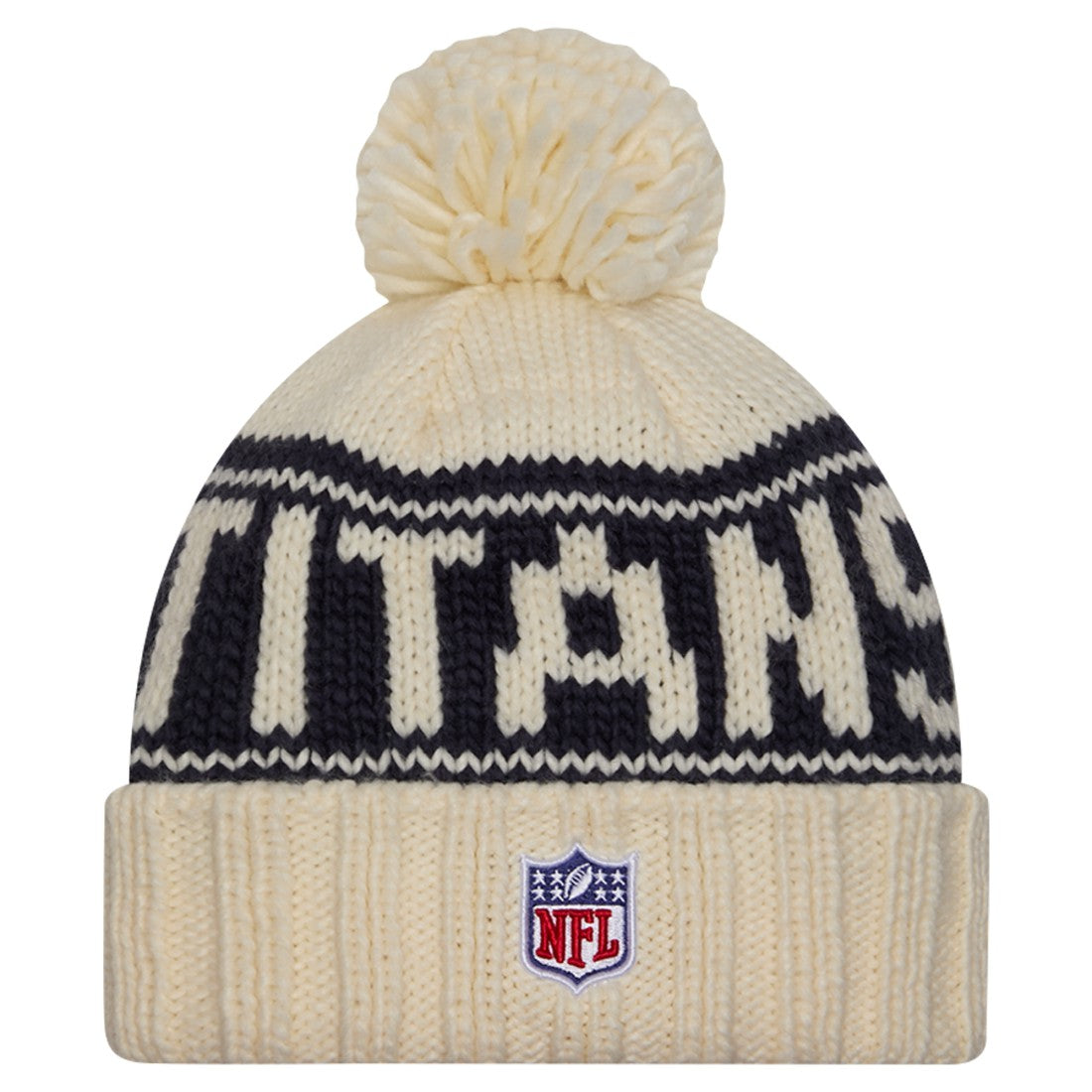 Tennessee Titans New Era Women's 2024 Sideline Cuffed Knit Hat with Pom Cream - NFL
