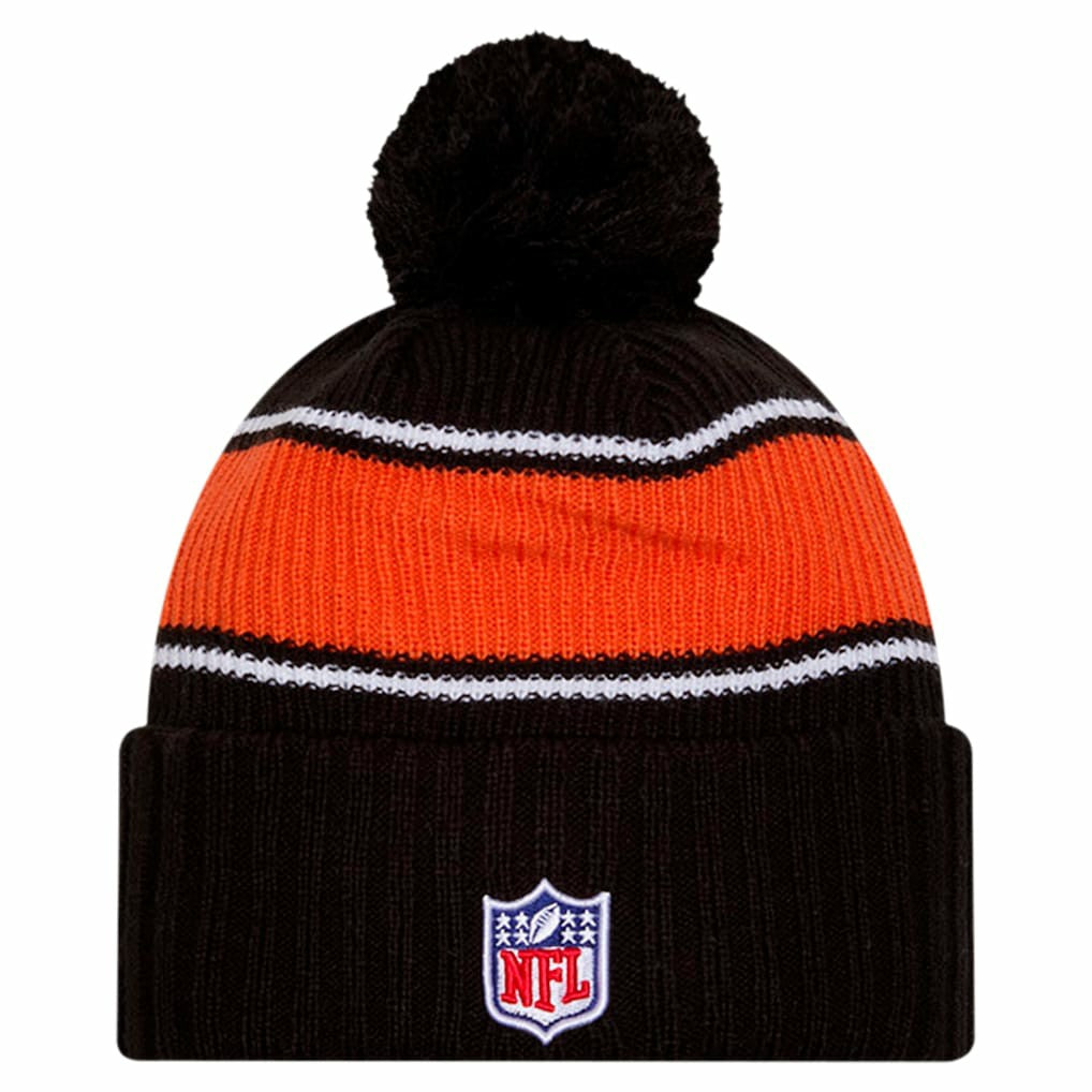 Cincinnati Bengals New Era Youth 2024 Sideline Sport Cuffed Knit Hat with Pom Black - NFL