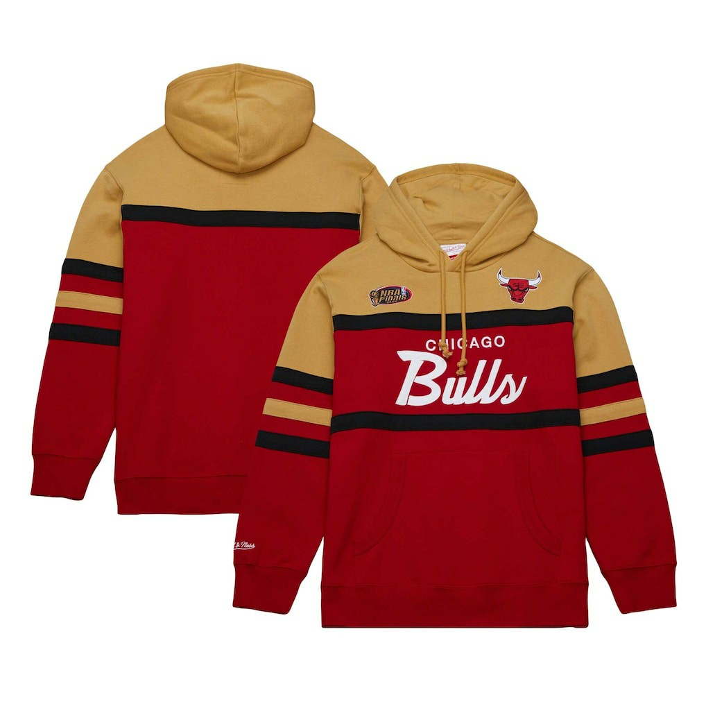 Mitchell & Ness - Chicago Bulls Head Coach Pullover Hoodie - Red/Gold
