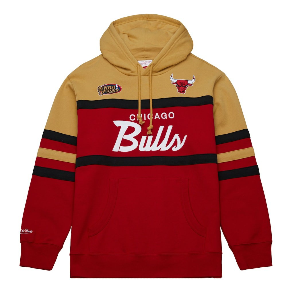Mitchell & Ness - Chicago Bulls Head Coach Pullover Hoodie - Red/Gold