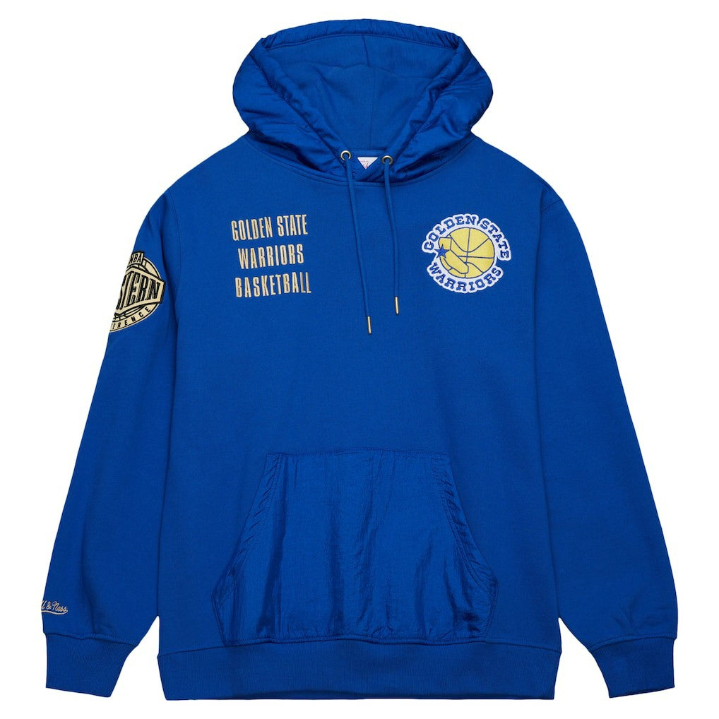 Mitchell & Ness - Golden State Warriors Team OG 2.0 Vintage Logo Fleece Pullover Hoodie - Royal