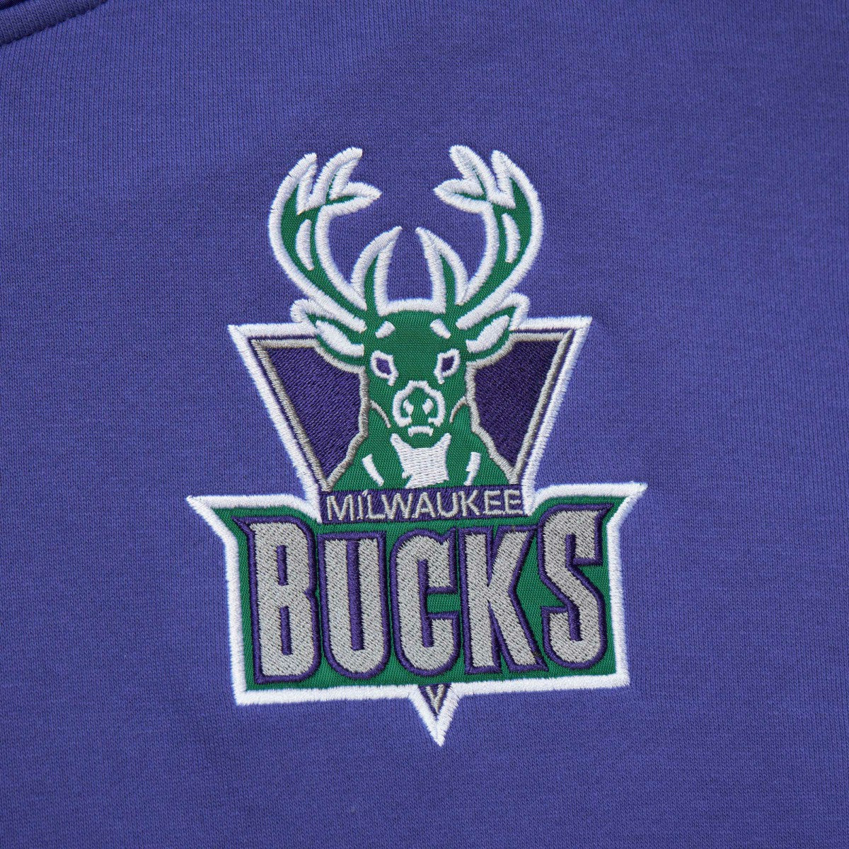 Mitchell & Ness - Milwaukee Bucks Team OG 2.0 Vintage Logo Fleece Pullover Hoodie - Purple
