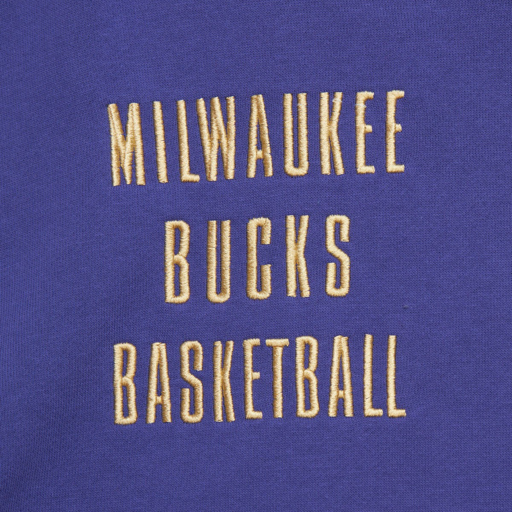 Mitchell & Ness - Milwaukee Bucks Team OG 2.0 Vintage Logo Fleece Pullover Hoodie - Purple