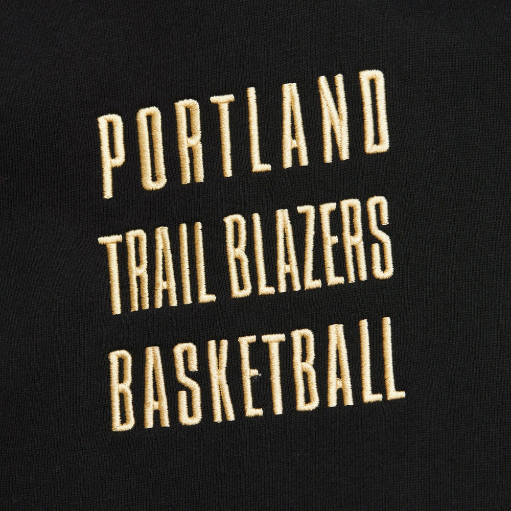 Mitchell & Ness - Portland Trail Blazers Team OG 2.0 Vintage Logo Fleece Pullover Hoodie - Black