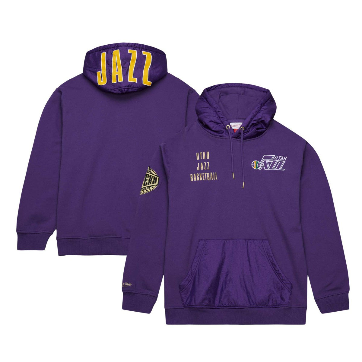 Mitchell & Ness - Utah Jazz Team OG 2.0 Vintage Logo Fleece Pullover Hoodie - Purple