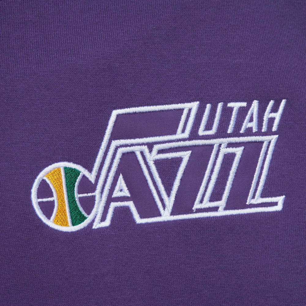 Mitchell & Ness - Utah Jazz Team OG 2.0 Vintage Logo Fleece Pullover Hoodie - Purple
