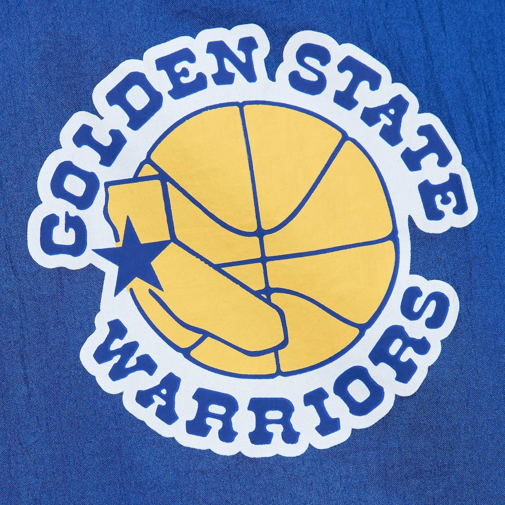 Mitchell & Ness - Golden State Warriors Team OG 2.0 Vintage Logo Anorak Windbreaker Quarter-Zip Jacket - Royal