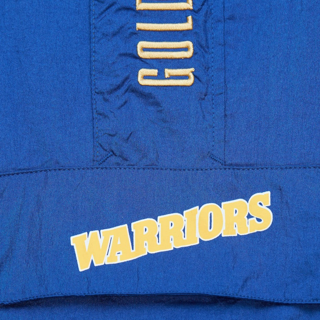 Mitchell & Ness - Golden State Warriors Team OG 2.0 Vintage Logo Anorak Windbreaker Quarter-Zip Jacket - Royal