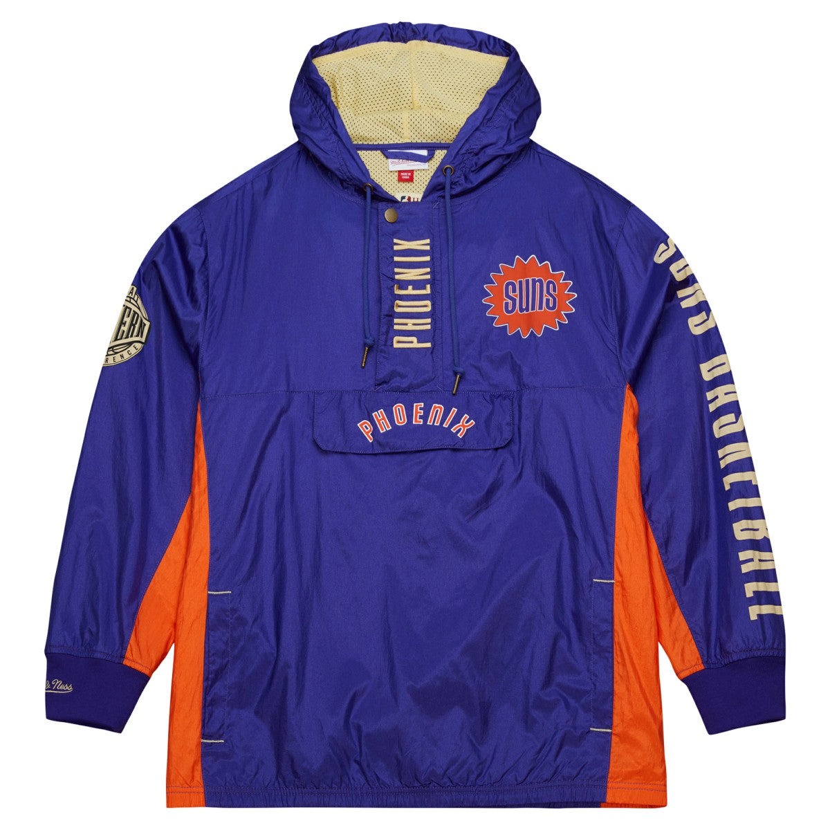 Mitchell & Ness - Phoenix Suns Team OG 2.0 Vintage Logo Anorak Windbreaker Quarter-Zip Jacket - Purple