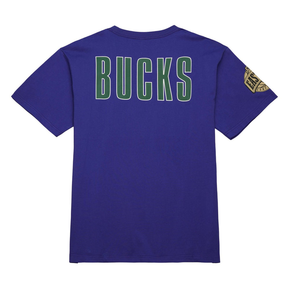 Mitchell & Ness - Milwaukee Bucks Hardwood Classics Team OG 2.0 Premium Vintage Logo T-Shirt - Purple