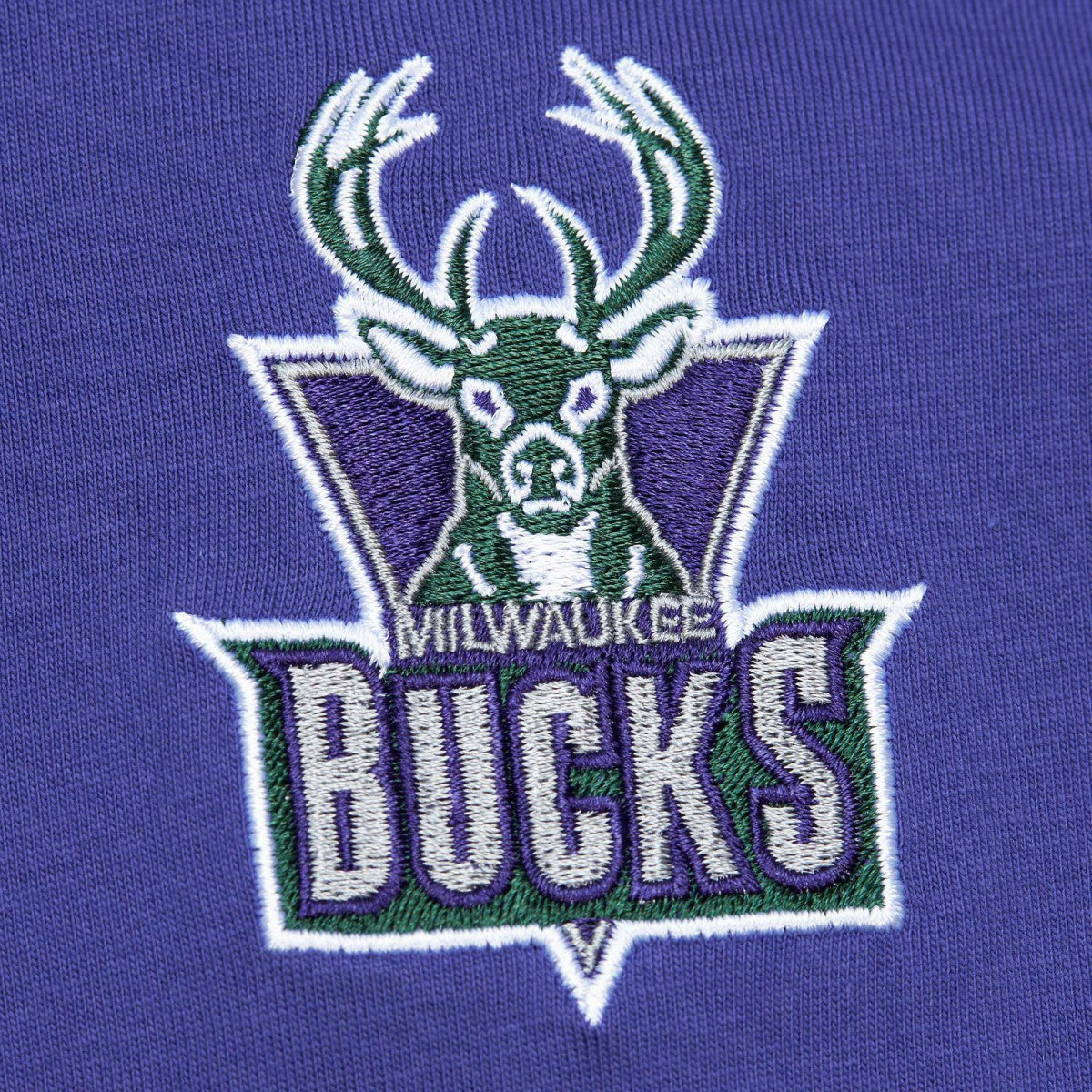 Mitchell & Ness - Milwaukee Bucks Hardwood Classics Team OG 2.0 Premium Vintage Logo T-Shirt - Purple