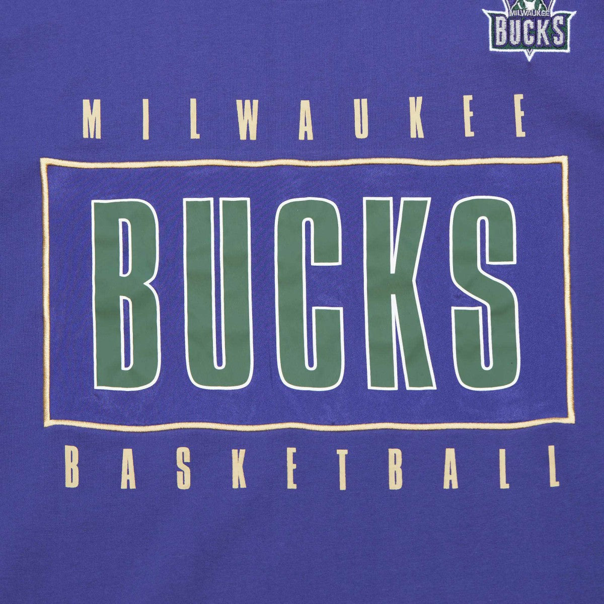 Mitchell & Ness - Milwaukee Bucks Hardwood Classics Team OG 2.0 Premium Vintage Logo T-Shirt - Purple