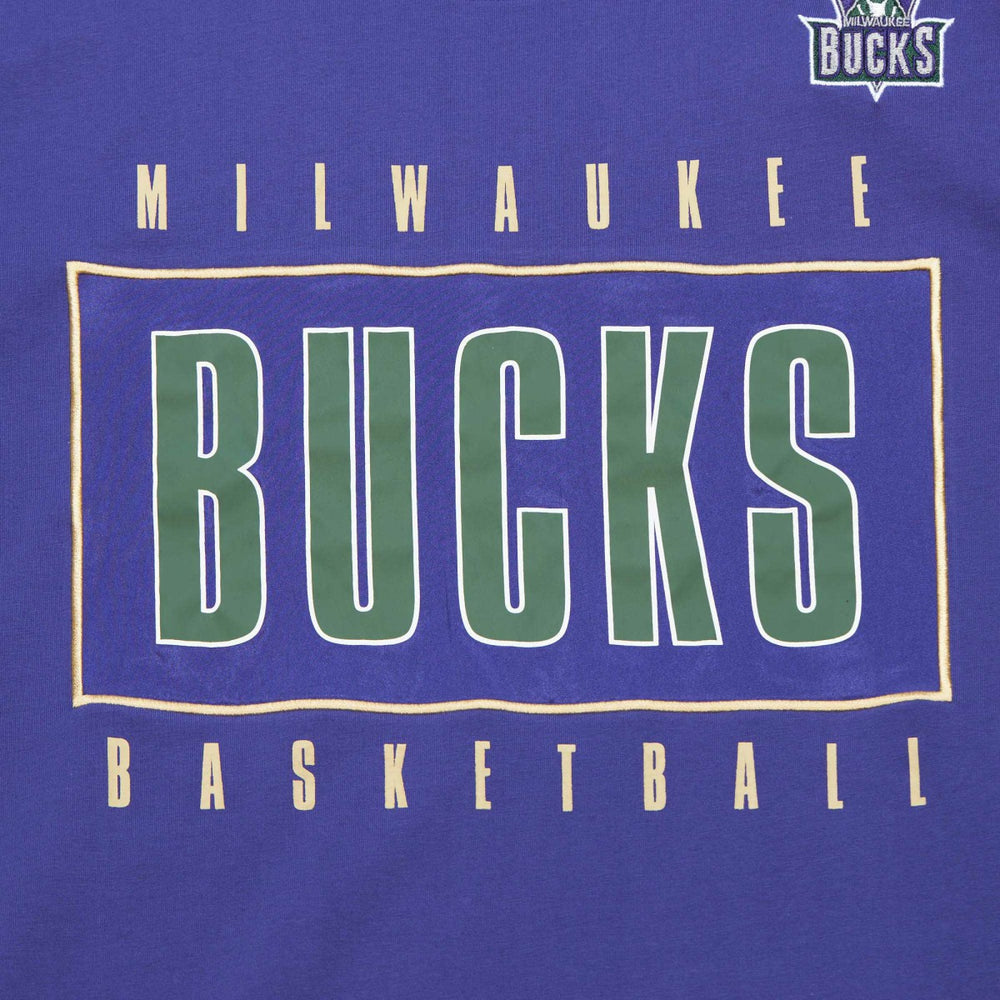 Mitchell & Ness - Milwaukee Bucks Hardwood Classics Team OG 2.0 Premium Vintage Logo T-Shirt - Purple