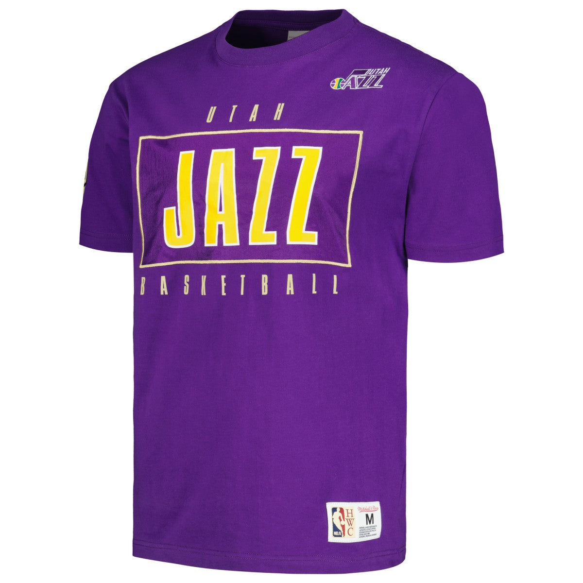 Mitchell & Ness - Utah Jazz Hardwood Classics Team OG 2.0 Premium Vintage Logo T-Shirt - Purple