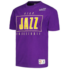Mitchell & Ness - Utah Jazz Hardwood Classics Team OG 2.0 Premium Vintage Logo T-Shirt - Purple