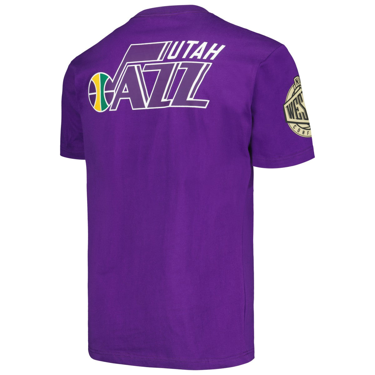 Mitchell & Ness - Utah Jazz Hardwood Classics Team OG 2.0 Premium Vintage Logo T-Shirt - Purple