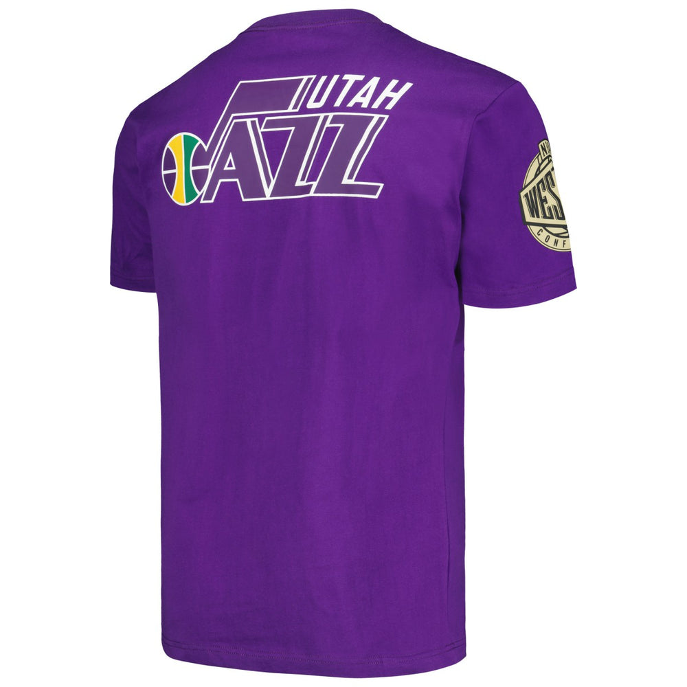 Mitchell & Ness - Utah Jazz Hardwood Classics Team OG 2.0 Premium Vintage Logo T-Shirt - Purple
