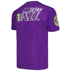 Mitchell & Ness - Utah Jazz Hardwood Classics Team OG 2.0 Premium Vintage Logo T-Shirt - Purple